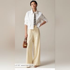 J. Crew Cream Wide-Leg Trousers
